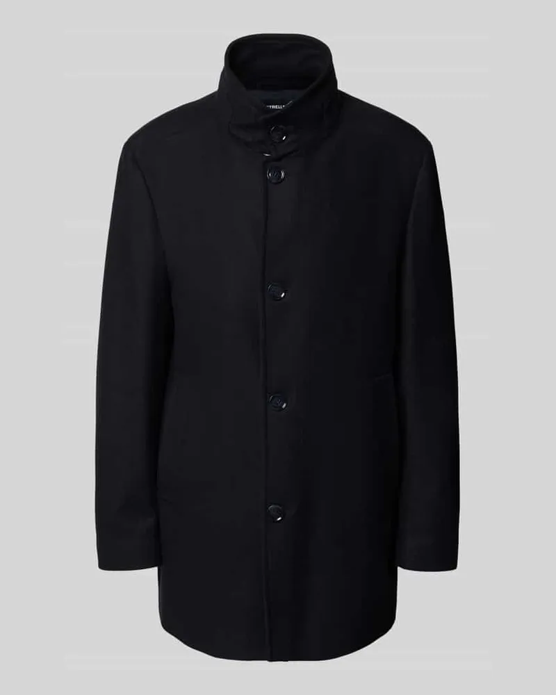 Strellson Regular Fit Wollmantel mit Stehkragen Modell 'FINCHLEY Marine