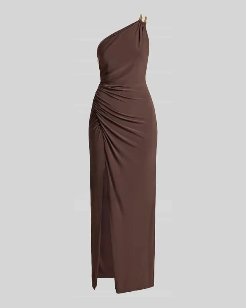 Adrianna Papell Abendkleid mit Raffungen Dunkelbraun