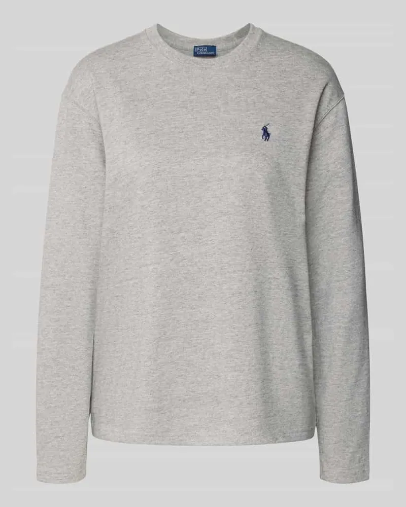 Ralph Lauren Longsleeve mit Label-Stitching Mittelgrau