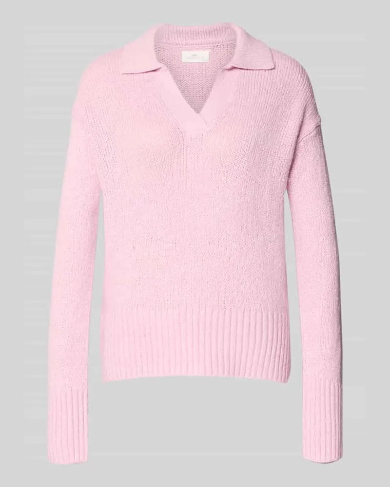 Fynch-Hatton Strickpullover mit V-Ausschnitt Hellrosa