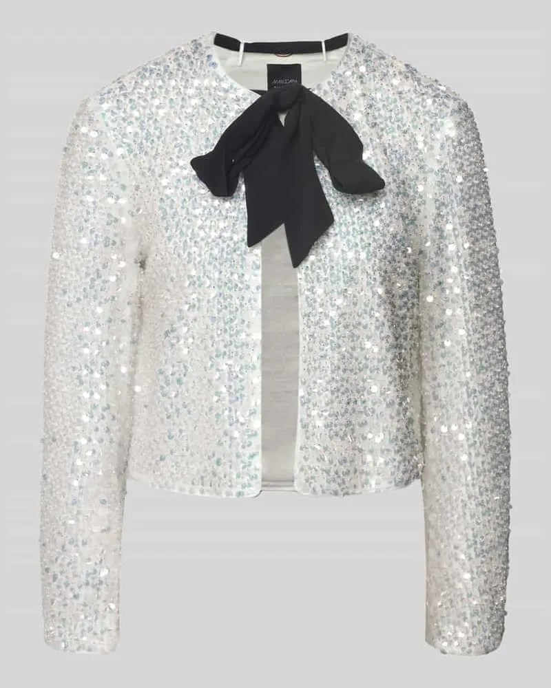 Marc Cain Regular Fit Blazer mit Pailletten und Schluppe Offwhite