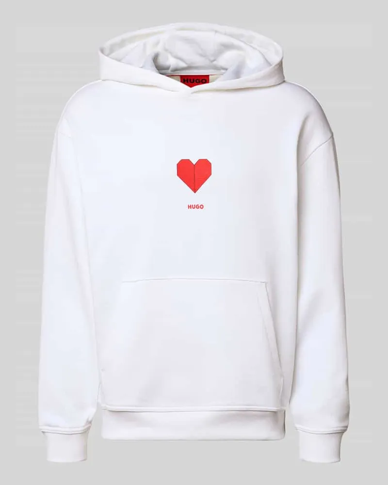 HUGO BOSS Regular Fit Hoodie aus reiner Baumwolle Modell 'DALENTINOS Weiss