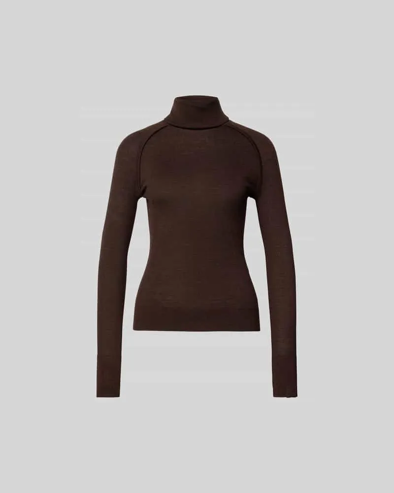 Victoria Beckham Longsleeve mit Rollkragen Dunkelbraun
