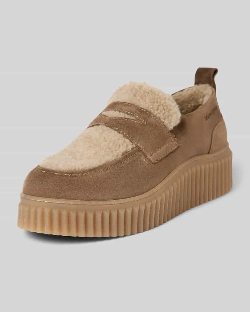 Marc O'Polo Plateau-Loafer mit wärmender Einlage Taupe