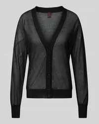 Stefanel Cardigan im semitransparenten Design Black