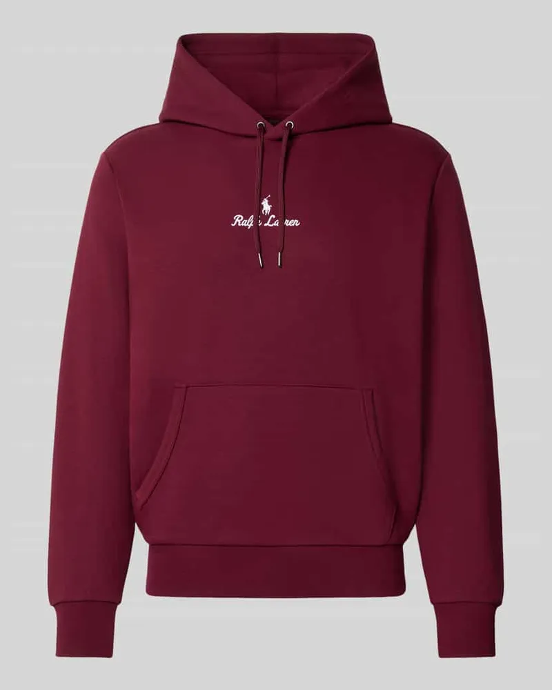 Ralph Lauren Hoodie mit Label-Stitching und Känguru-Tasche Bordeaux