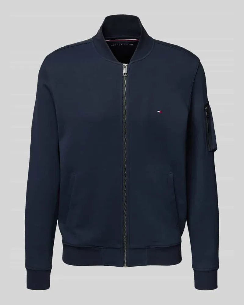 Tommy Hilfiger Relaxed Fit Sweatjacke aus Baumwoll-Mix Marine