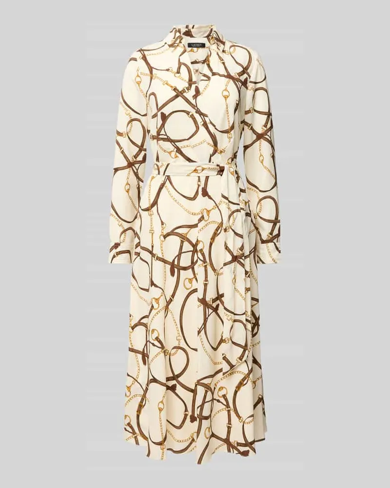 Ralph Lauren Wickelkleid mit Bindegürtel Modell 'ROWELLA Beige
