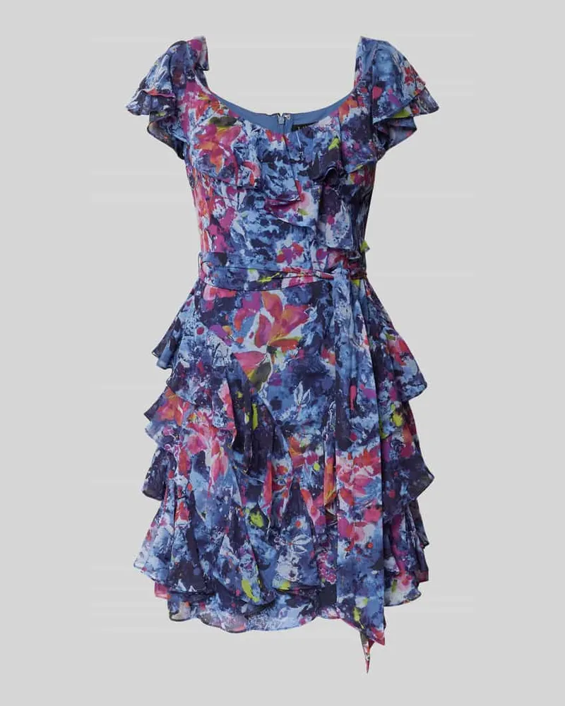 Ralph Lauren Cocktailkleid mit V-Ausschnitt Modell 'MILCRAE Blau