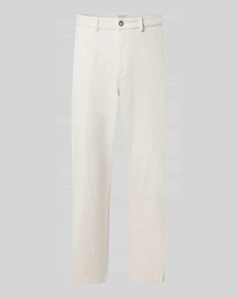 Casual Friday Cordhose mit seitlichen Eingrifftaschen Offwhite