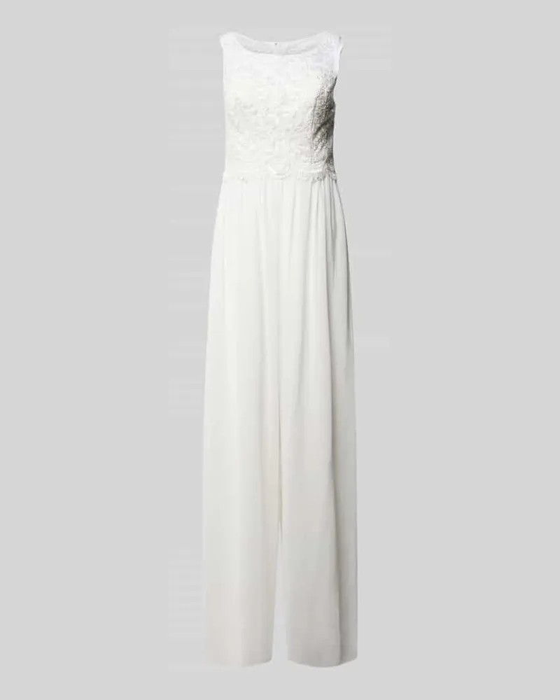Laona Jumpsuit mit Spitzenbesatz Ecru