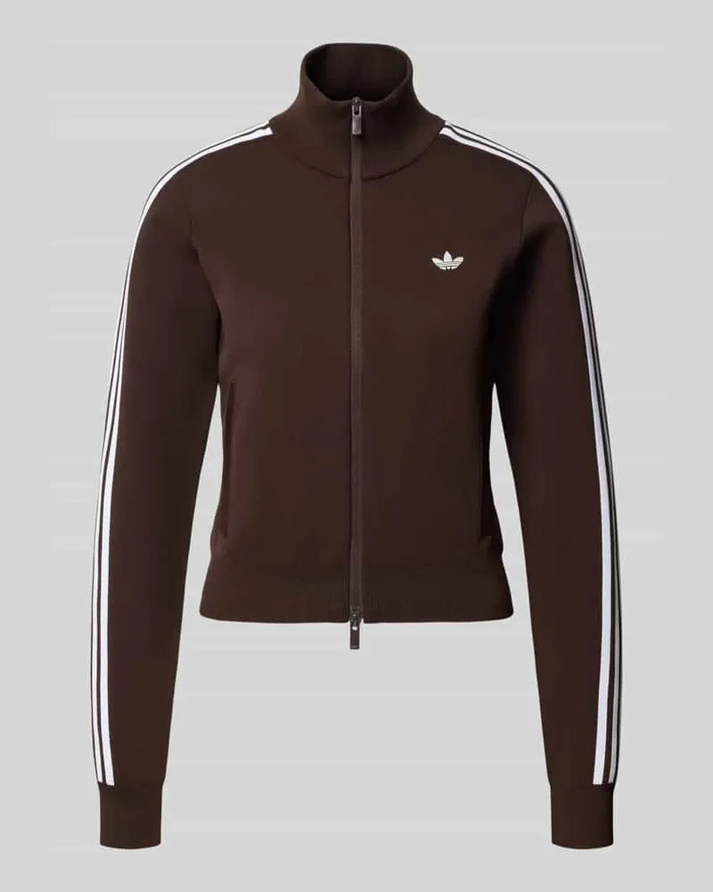 adidas Slim Fit Strickjacke mit Logo-Detail Schoko