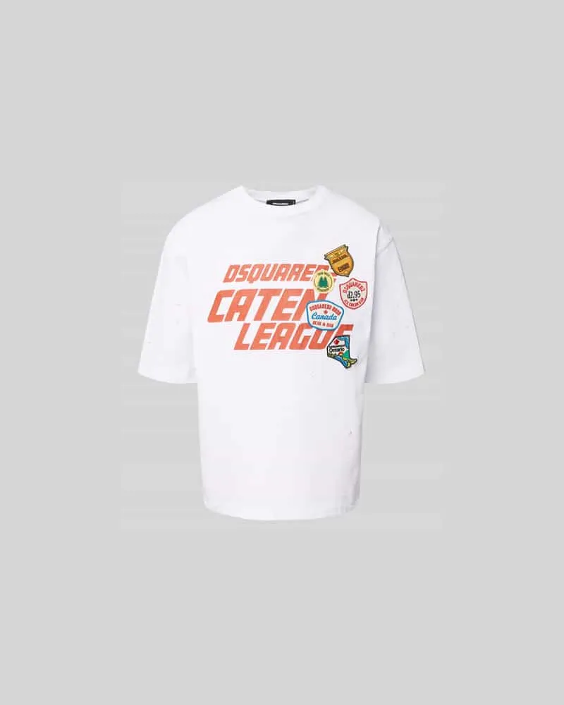 Dsquared2 Loose Fit T-Shirt aus reiner Baumwolle Weiss