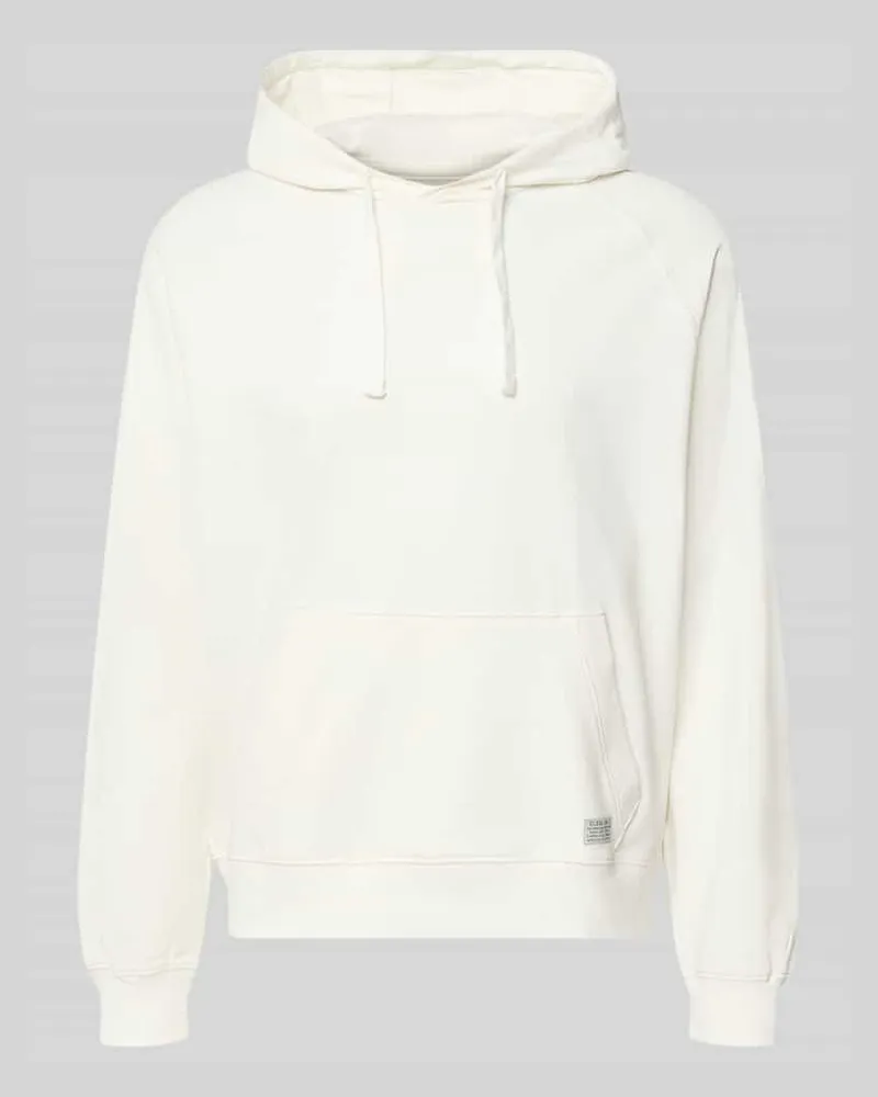 Guess Relaxed Fit Hoodie aus Baumwoll-Mix mit Logo-Patch Offwhite