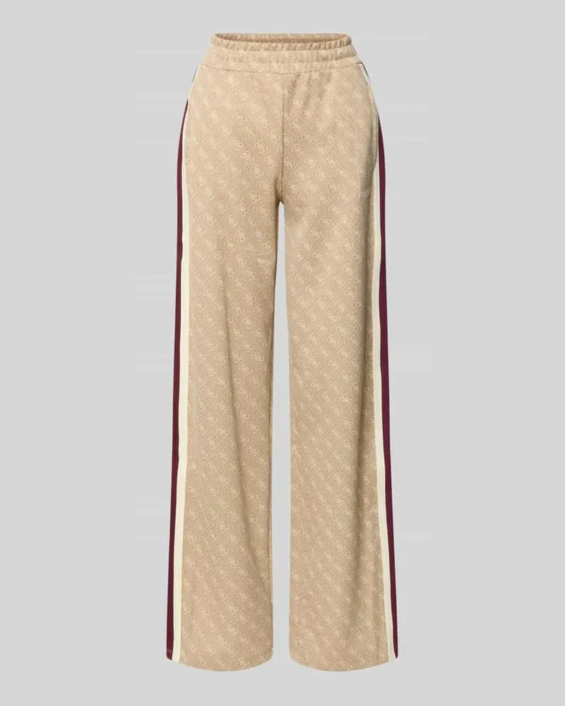 Guess Wide Fit Sweatpants mit Allover-Logo-Print Modell 'Jacquard Camel