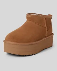 UGG Boots aus Leder mit Plateausohle Modell 'CLASSIC ULTRA MINI Camel