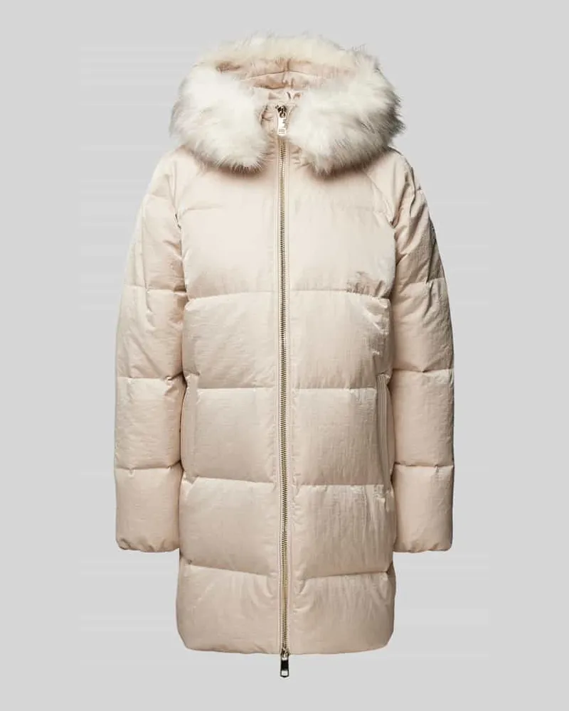 Tommy Hilfiger Steppmantel mit Kunstfellbesatz Weiss