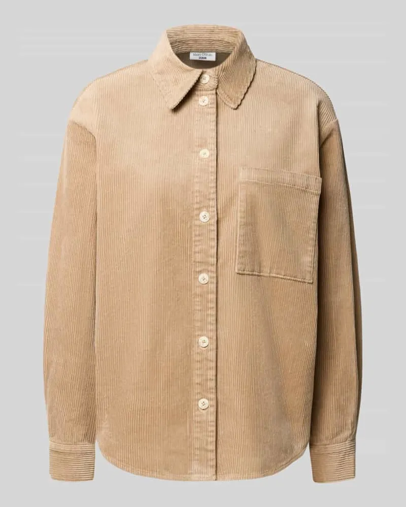 Marc O'Polo Relaxed Fit Langarmbluse aus Baumwoll-Mix Beige