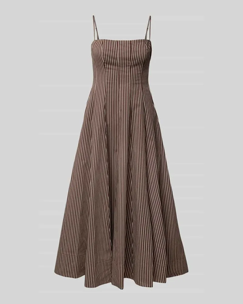 STAUD Midikleid mit Spaghettiträgern Modell 'WYLIE Dunkelbraun