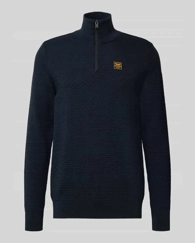 PME Legend Strickpullover mit gerippten Abschlüssen Marine
