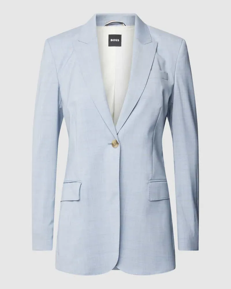 HUGO BOSS Blazer mit Gitterkaro Modell 'Jacketa Hellblau
