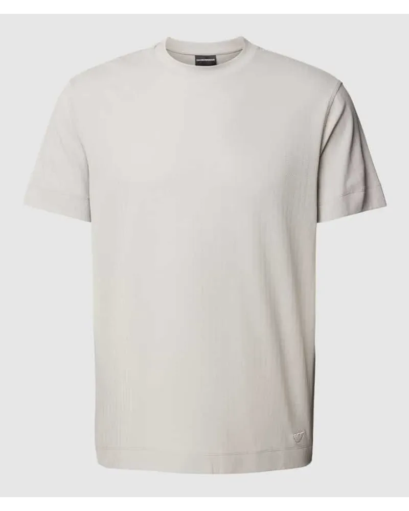 Emporio Armani T-Shirt mit feinem Strukturmuster Hellgrau