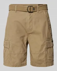 Superdry. Regular Fit Cargoshorts mit Gürtel Beige