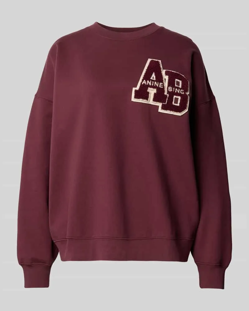 Anine Bing Sweatshirt mit Letterman-Patch Bordeaux