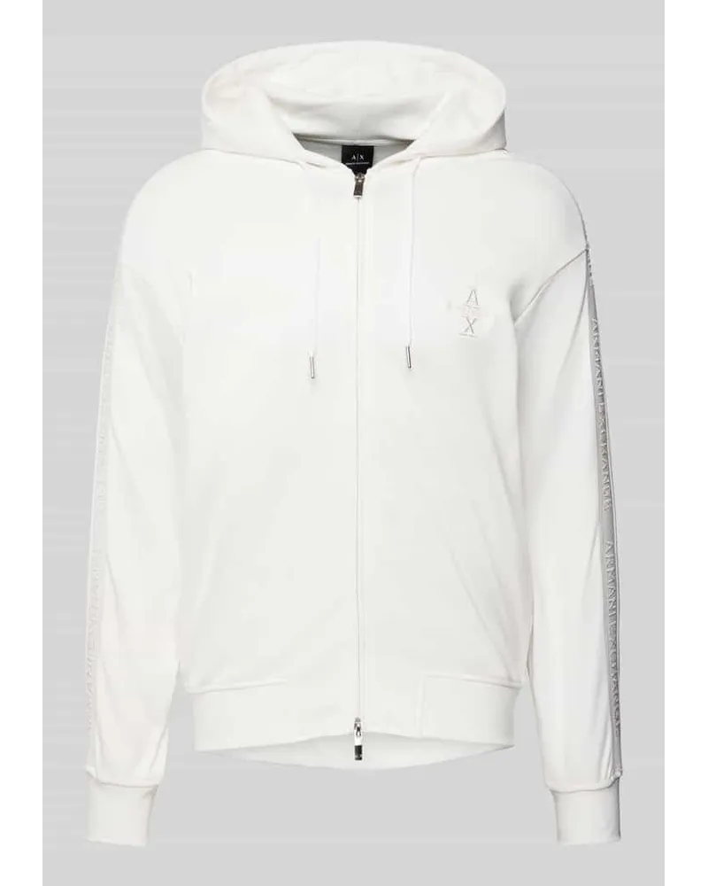 Armani Exchange Sweatjacke mit Zweiwege-Reißverschluss Weiss