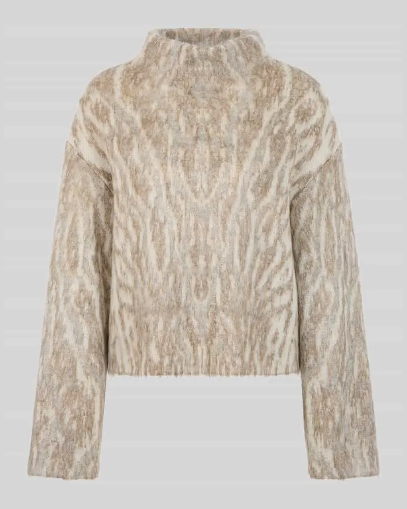 Marc Cain Pullover aus Mohairwolle mit ausgestelltem Ärmel Hellgrau