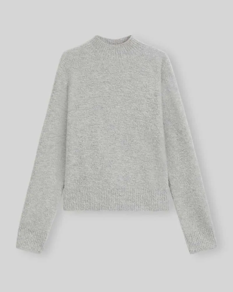 HUGO BOSS Regular Fit Strickpullover aus Woll-Kaschmir-Mix Modell 'FUBRINA Hellgrau