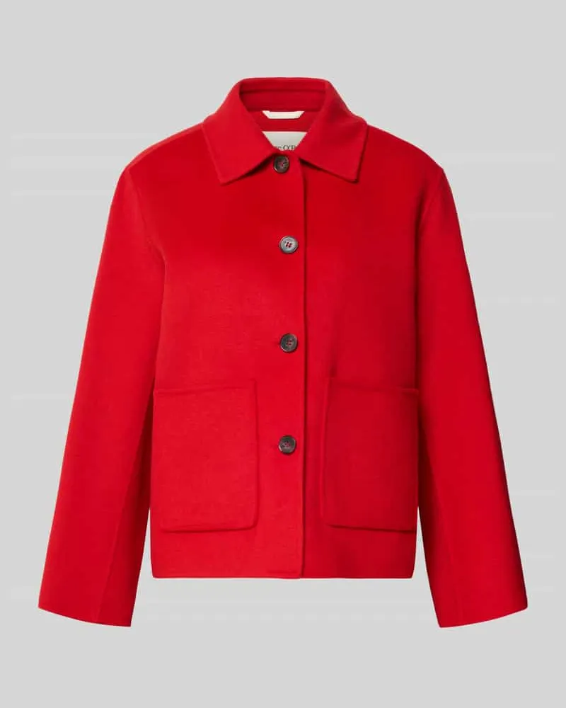 Marc O'Polo Regular Fit Wolljacke mit aufgesetzten Taschen Hellrot