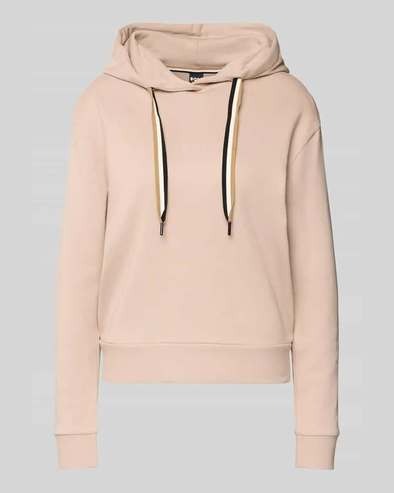 HUGO BOSS Regular Fit Hoodie aus Lyocell-Mix Beige