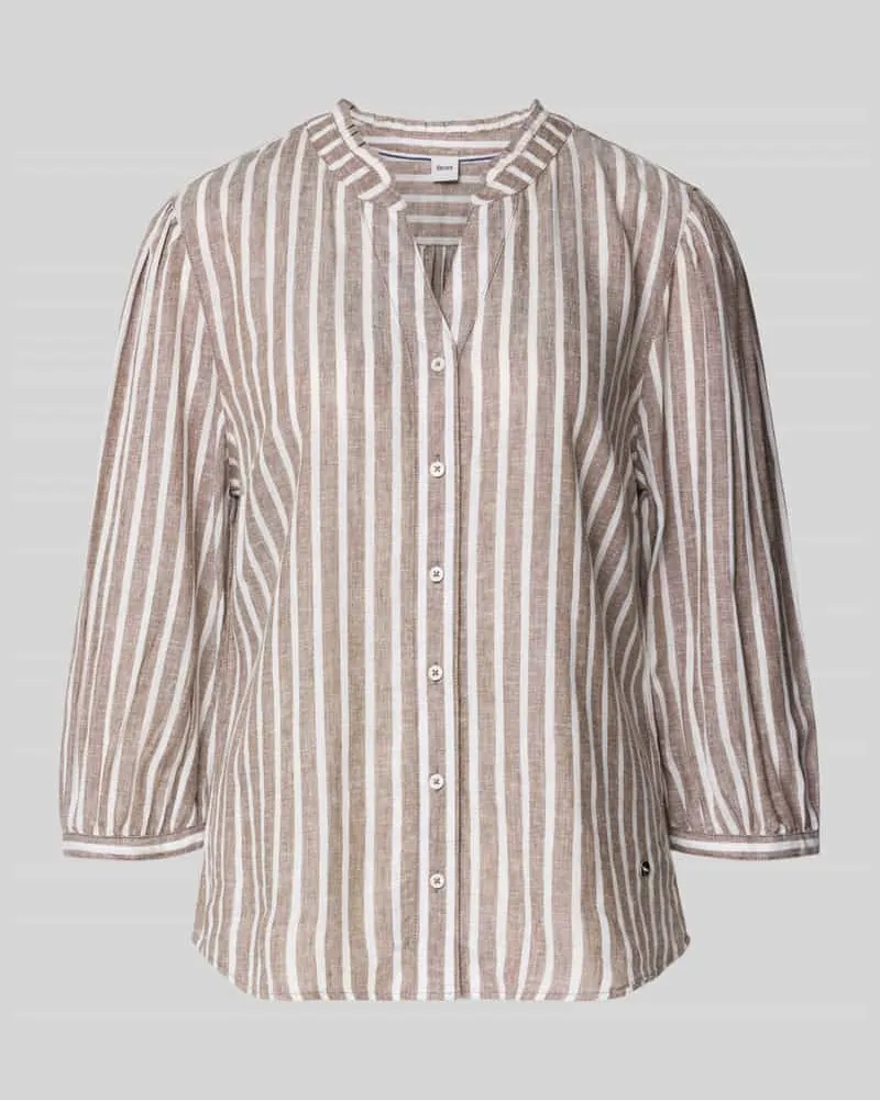 Brax Regular Fit Hemdbluse aus Leinen-Viskose-Mix Modell 'VIOLET Hellbraun