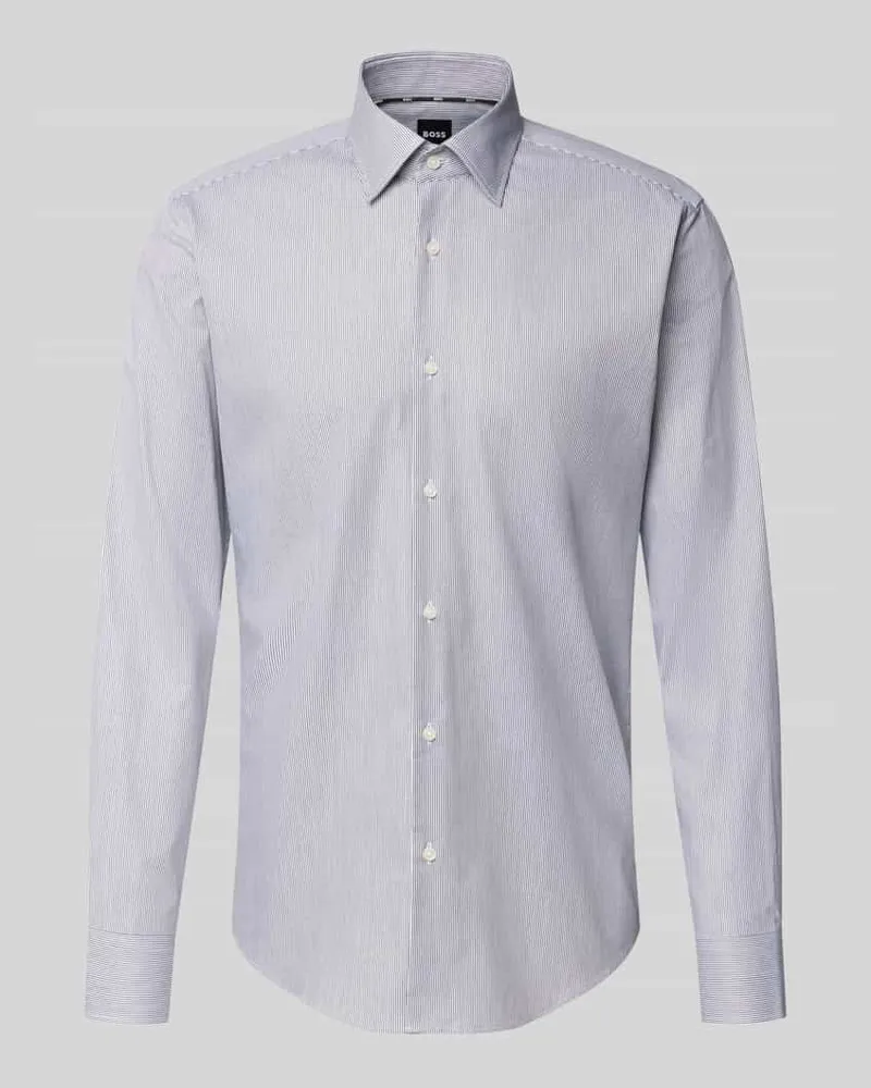 HUGO BOSS Regular Fit Businesshemd mit Kentkragen Modell 'JOE Marine
