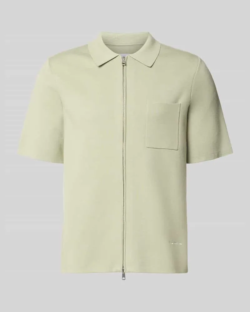 Samsøe & Samsøe Slim Fit Poloshirt mit Zweiwege-Reißverschluss Modell 'RICO Mint