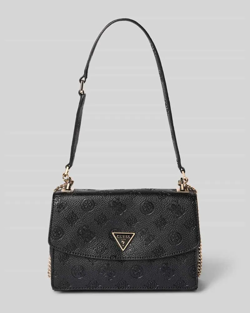 Guess Handtasche mit Label-Applikation Modell 'CRESIDIA II Black
