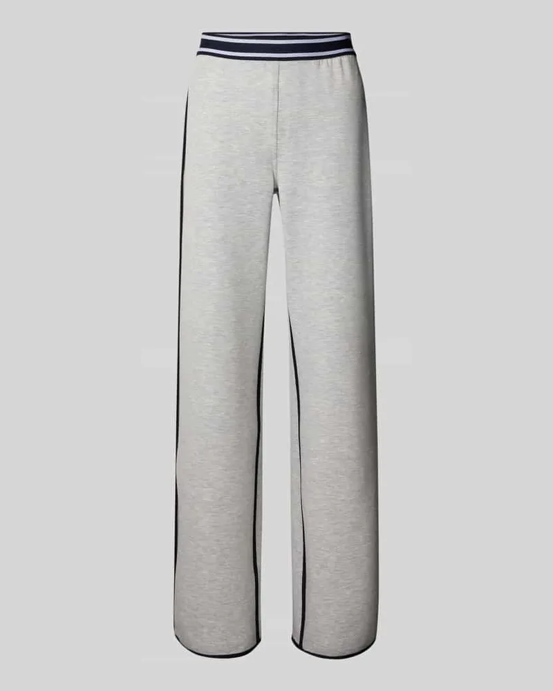 Marc Cain Wide Fit Sweatpants mit elastischem Bund Hellgrau