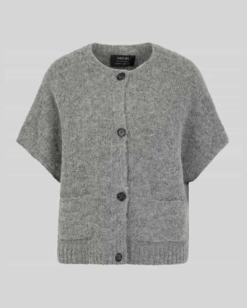 Marc Cain Strickweste aus Alpaka-Woll-Mix mit Taschen Mittelgrau