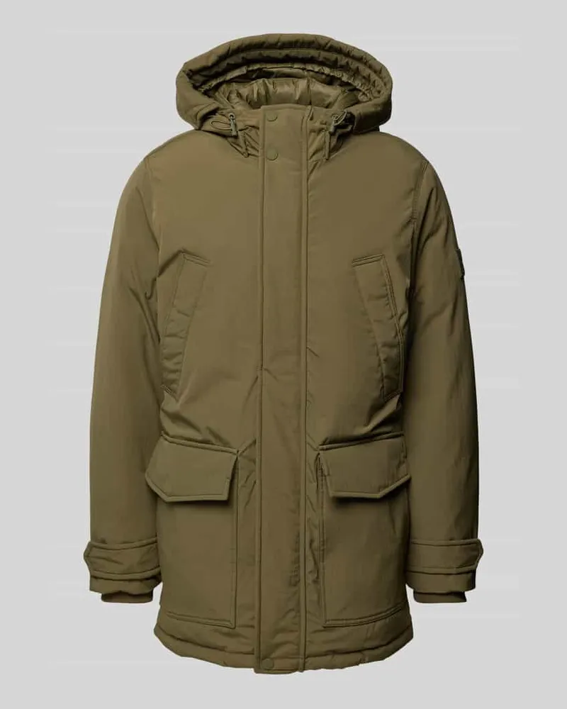 Tommy Hilfiger Regular Fit Parka mit Daunen-Federn-Füllung Modell 'ROCKIE Oliv