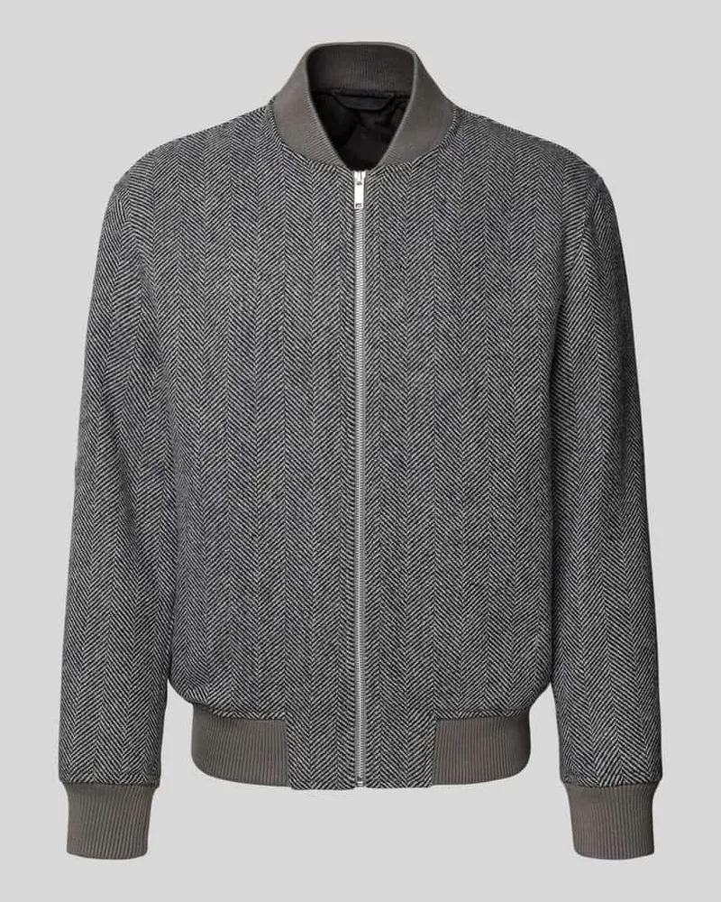 Selected Homme Regular Fit Bomberjacke aus Woll-Mix Modell 'JENS Mittelgrau