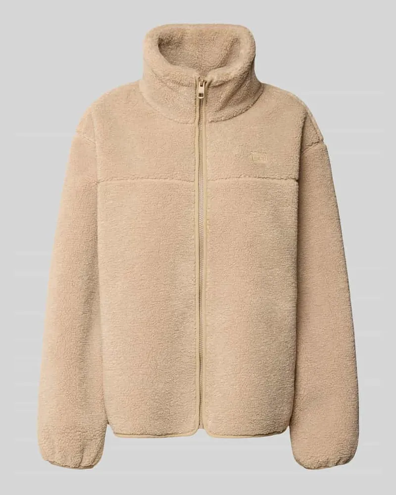 Tommy Hilfiger Regular Fit Teddy-Jacke mit Stehkragen Camel