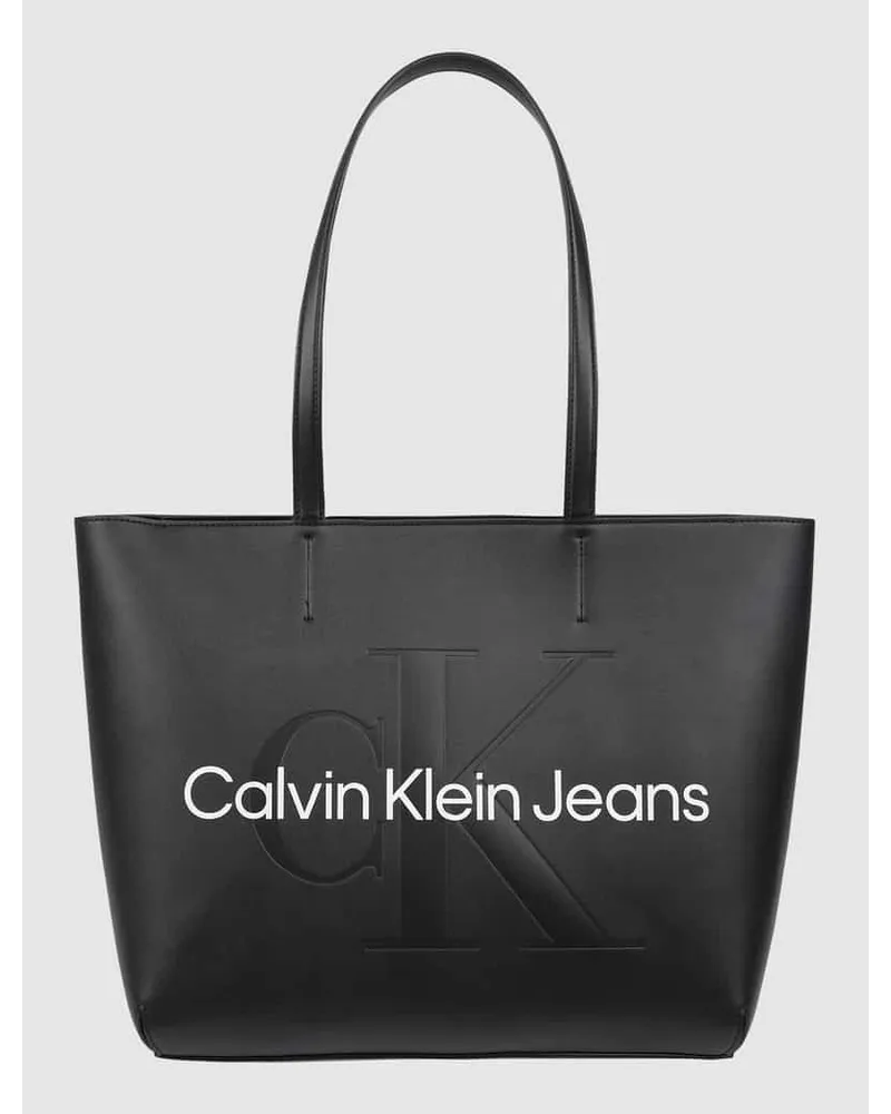 Calvin Klein Shopper in Leder-Optik Black