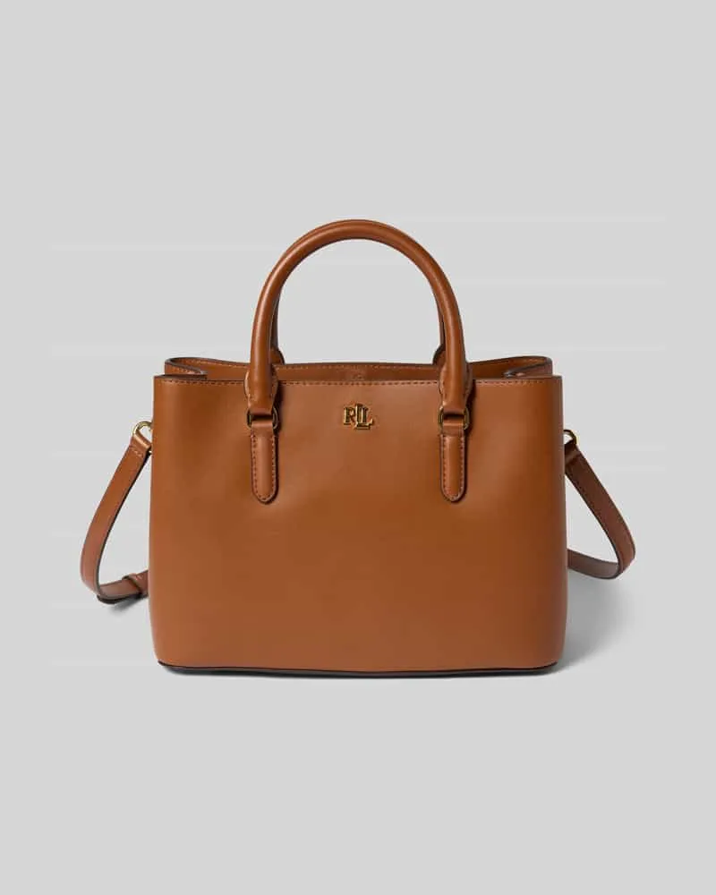 Ralph Lauren Satchel Bag mit Tragehenkel Modell 'MARCY Cognac