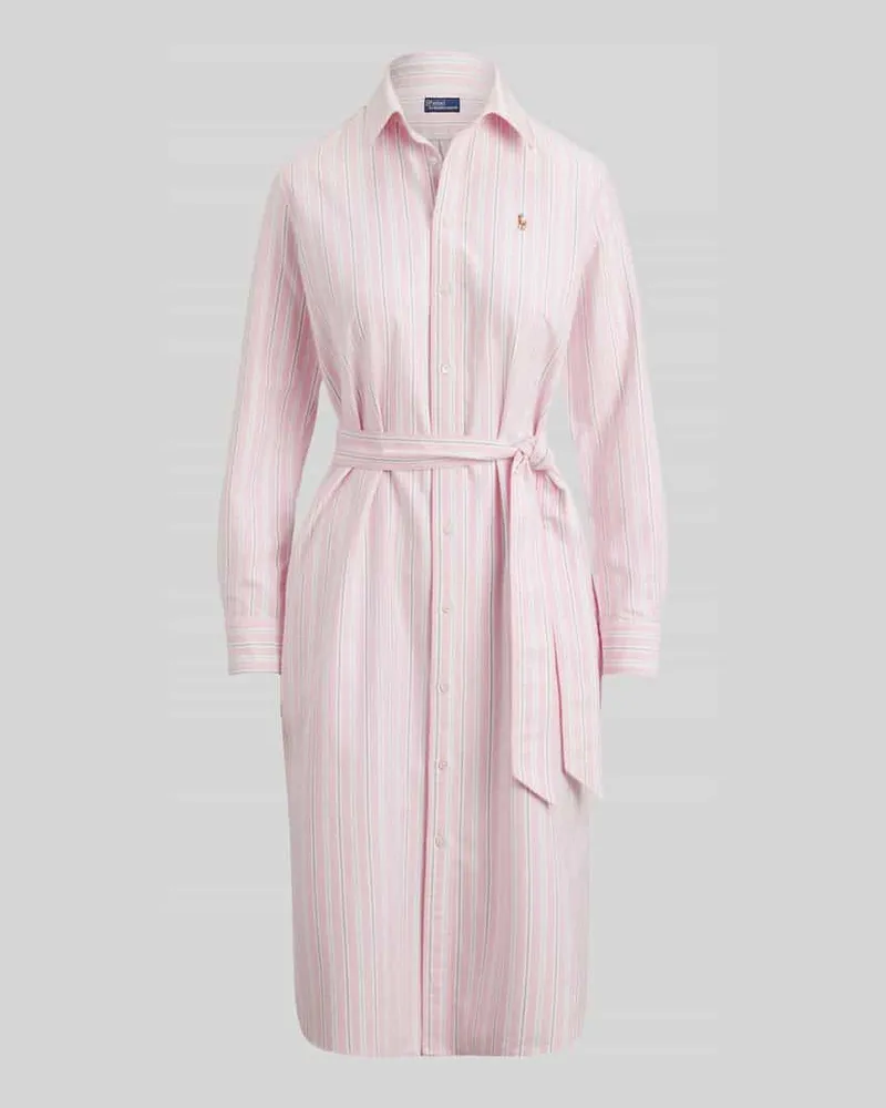 Ralph Lauren Regular Fit Oxford-Hemdblusenkleid mit Gürtel Rosa