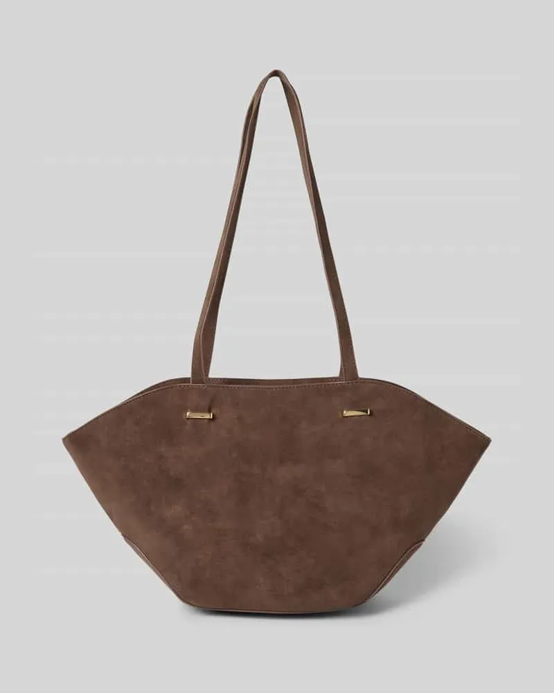 SEIDENFELT Shopper in Leder-Optik Modell 'Rena Dunkelbraun