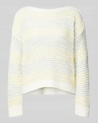 Marc Cain Strickpullover mit Lochmuster Offwhite