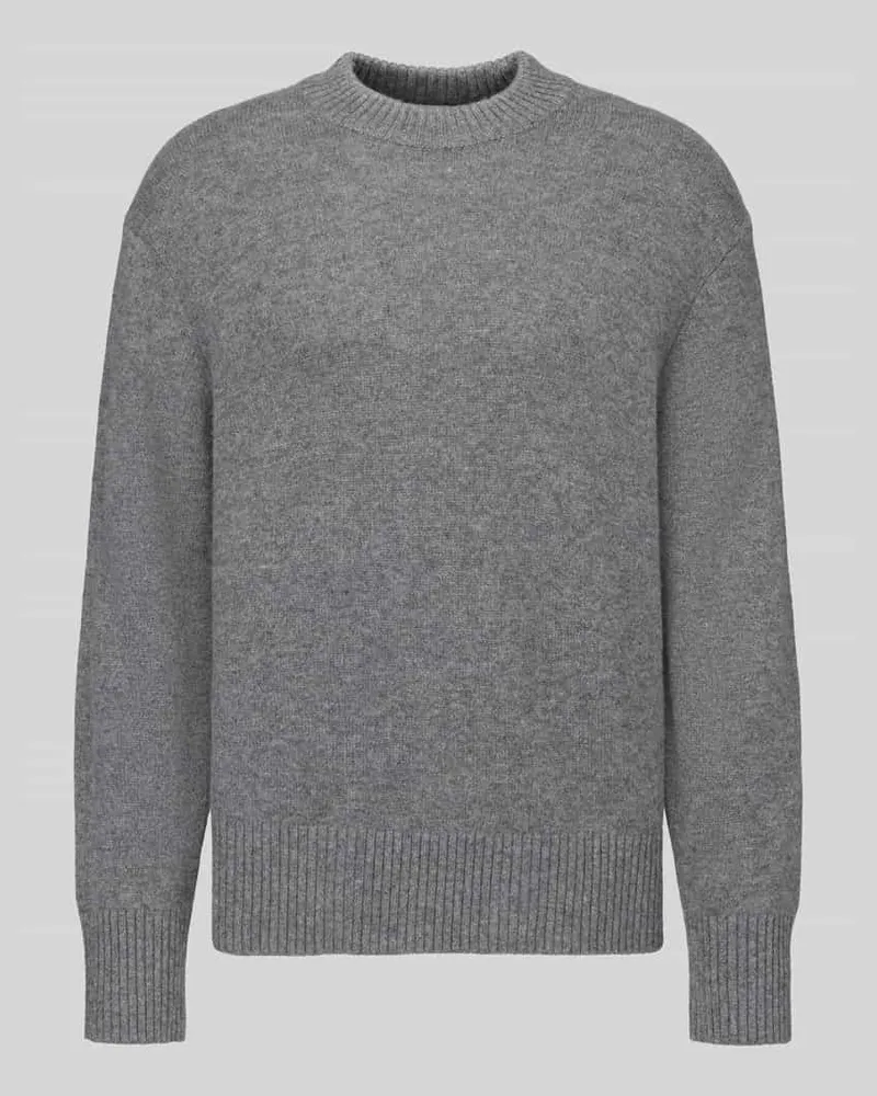 Selected Pullover aus Kaschmir mit Rippabschlüssen Mittelgrau