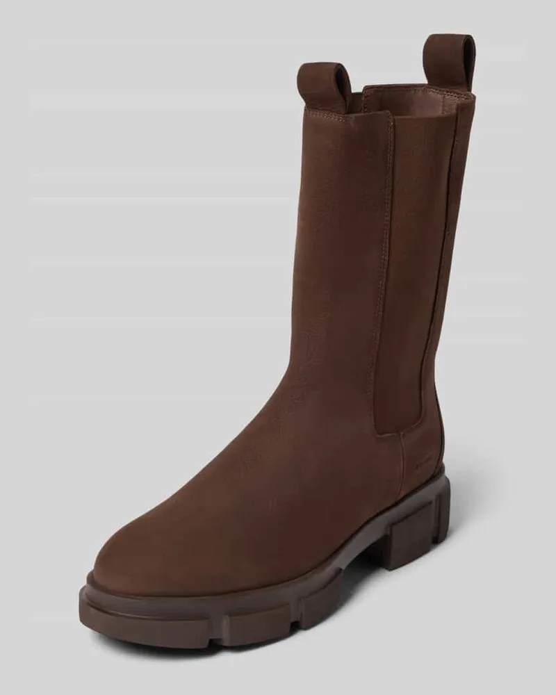 Copenhagen Lederstiefel mit Label-Detail Dunkelbraun