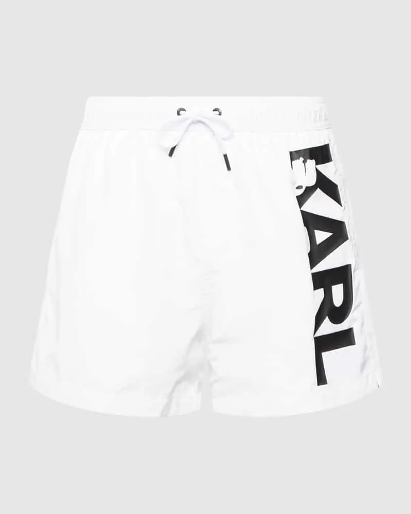 Karl Lagerfeld Badehose mit Logo-Print Weiss